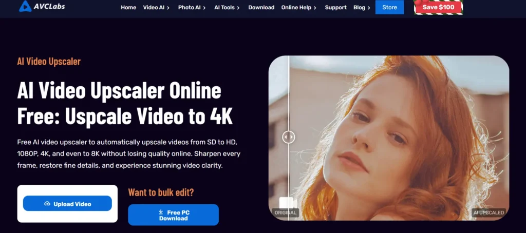 AVCLabs AI Video Upscaler Online Free