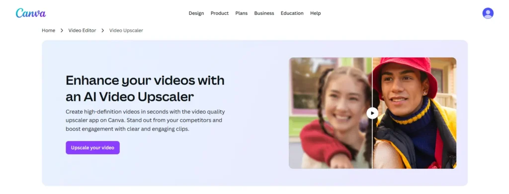 Canva Free AI Video Upscaler