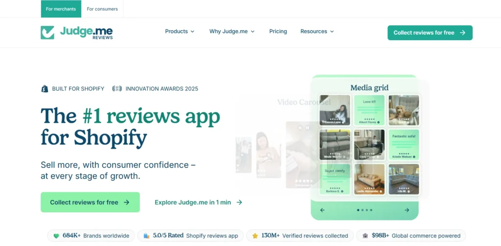 Judge me Product Reviews App for Shopify