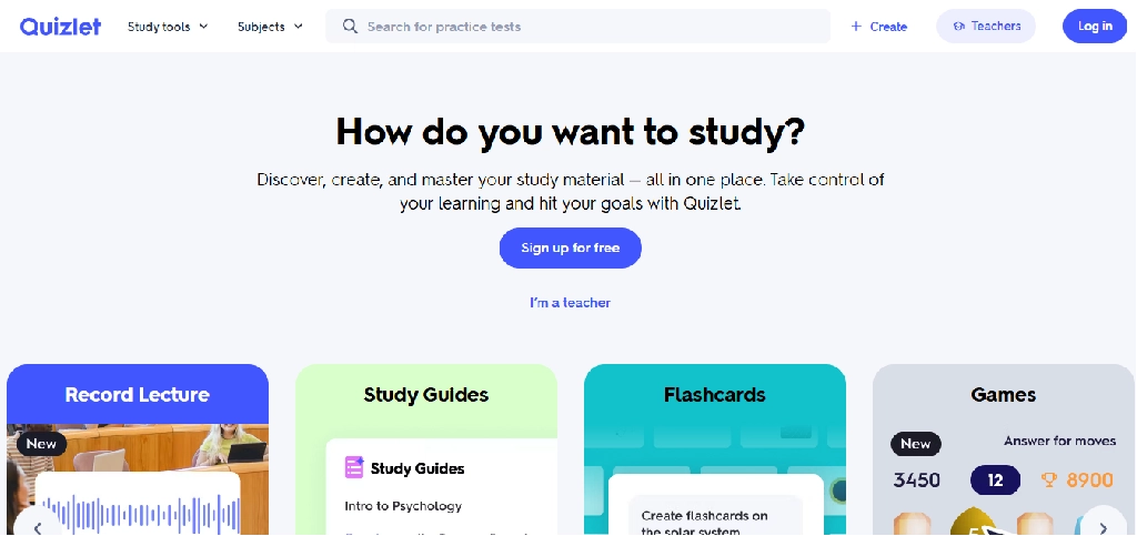 Quizlet AI Tool Image